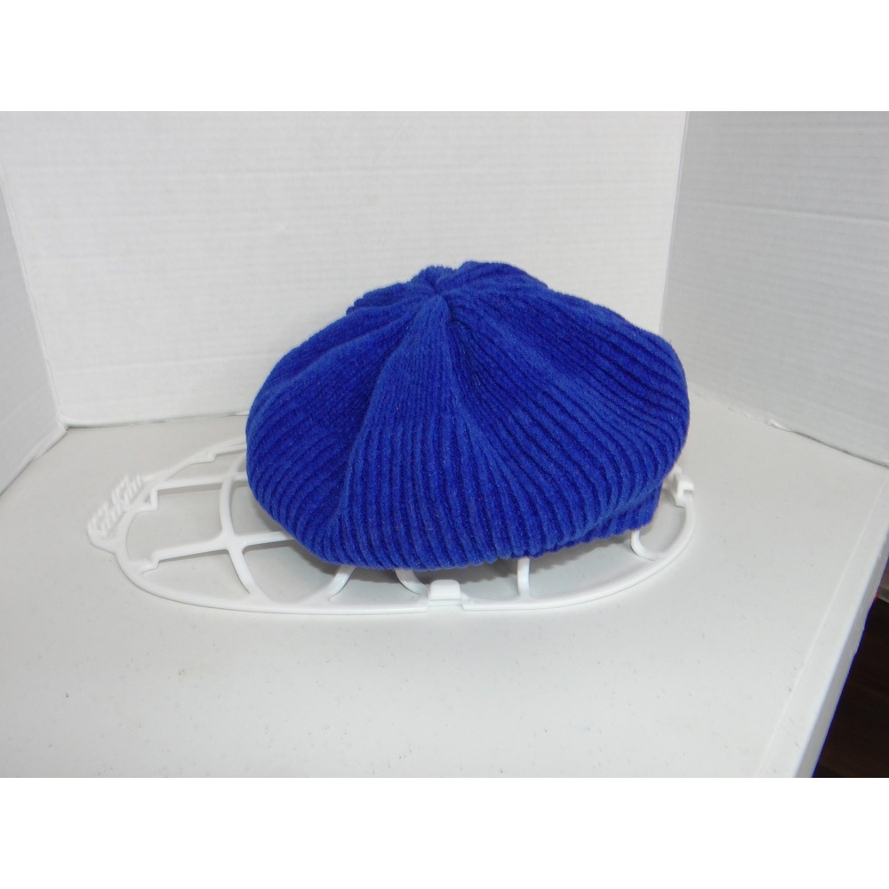 Merona Royal Blue Ribbed Knit Beret Slouchy Soft Beanie Hat One Size 3564 - Picture 5 of 7
